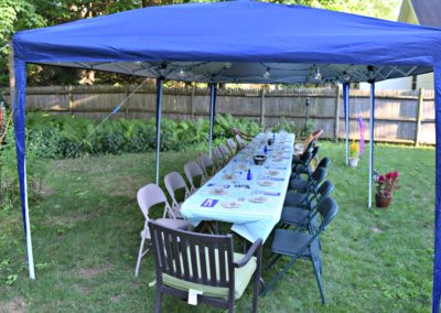 Backyard table setting