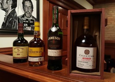 Irish Whiskey bottles for tasting