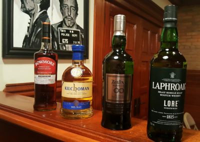 Bottles from Islay Whisky Tasting